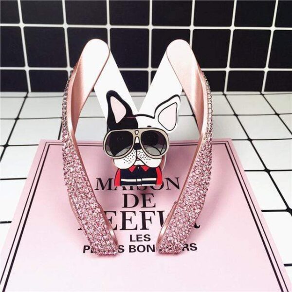 Frenchie World Shop Pink 04 French Bulldog Diamond Crystal Mobile Car Phone Holder
