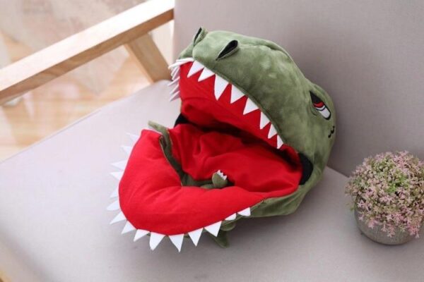 Frenchie World Shop French Bulldog Dinosaur/Shark Headgear Costume