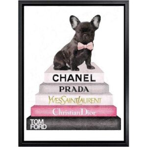 Frenchie World Shop French Bulldog Fashion Canvas Wall Art