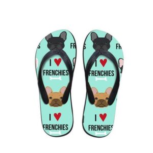 Frenchie World Shop mint / 5 French Bulldog Flip Flops