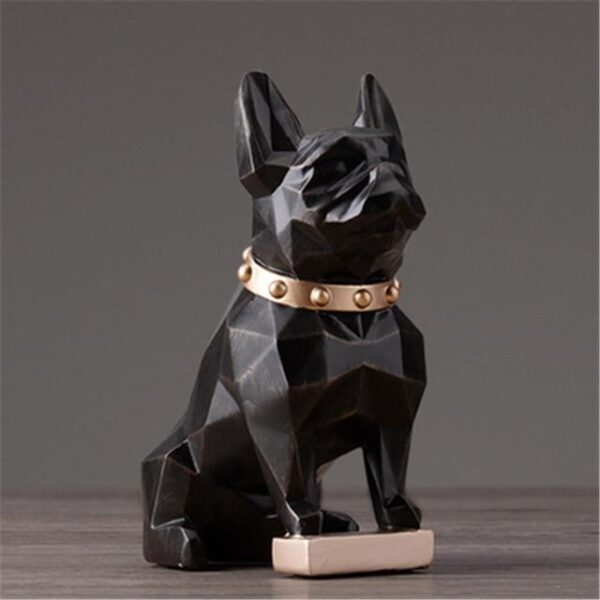 Frenchie World Shop Black French Bulldog Geometric Art Sculpture