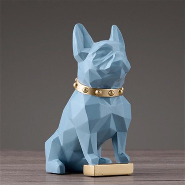 Frenchie World Shop Blue French Bulldog Geometric Art Sculpture