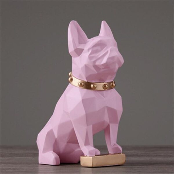 Frenchie World Shop Burgundy French Bulldog Geometric Art Sculpture