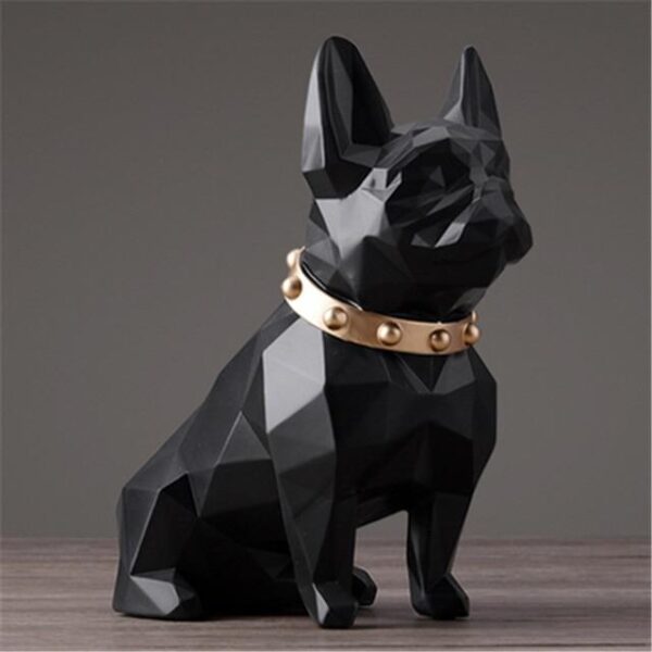 Frenchie World Shop Gold French Bulldog Geometric Art Sculpture