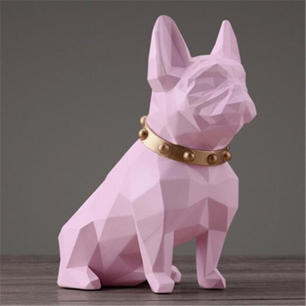 Frenchie World Shop Red French Bulldog Geometric Art Sculpture