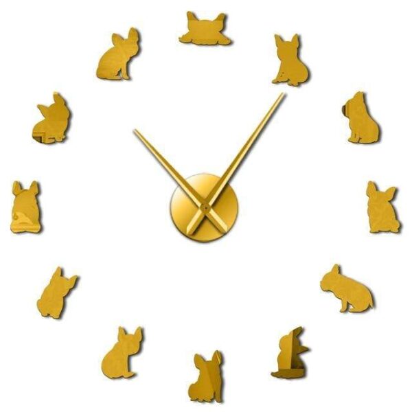 Frenchie World Shop Gold / 47 Inch French Bulldog Giant Wall Clock