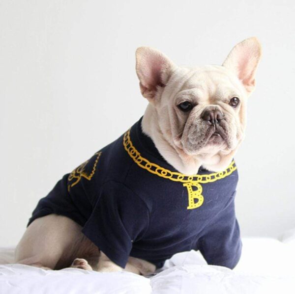 Frenchie World Shop Black / XS French Bulldog Golden Necklace Printed T-shirt