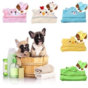 Frenchie World Shop French Bulldog Hooded Bathrobe Absorbent Towel