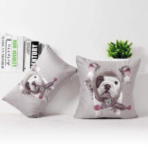 Frenchie World Shop Square Cover French Bulldog Koala Plush Throw Pillow