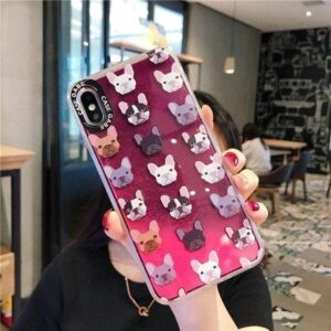 Frenchie World Shop For iphone 7  8 / 04 French Bulldog Luminous Liquid Quicksand iPhone Case