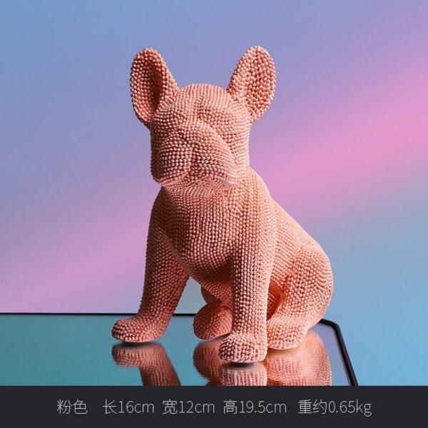 Frenchie World Shop pink French Bulldog Matte Zircons Statue