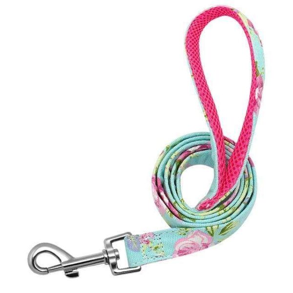 Frenchie World Shop floral 1 / L French Bulldog Mesh Padded Walking Leash