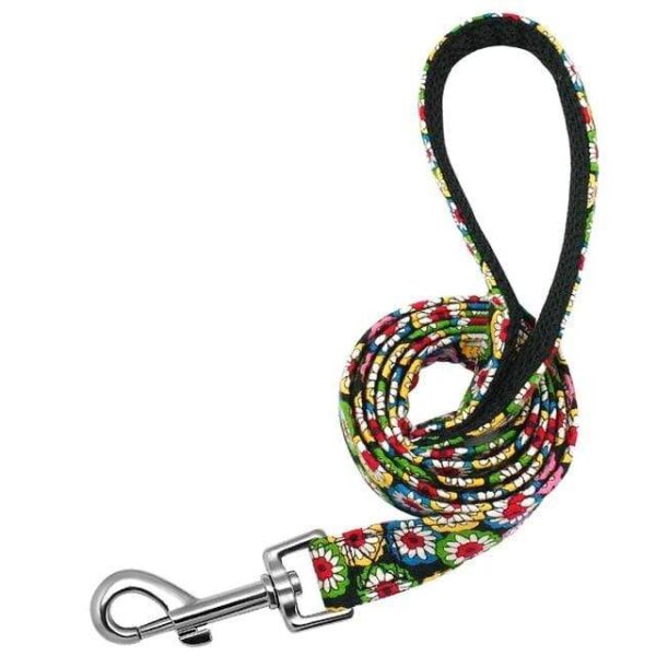 Frenchie World Shop floral 2 / L French Bulldog Mesh Padded Walking Leash