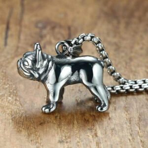 Frenchie World Shop French Bulldog Pendant Necklace (Stainless Steel)