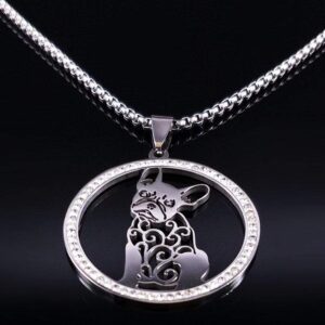 Frenchie World Shop a SR 50 cm BOX French Bulldog Pendant With Zircons