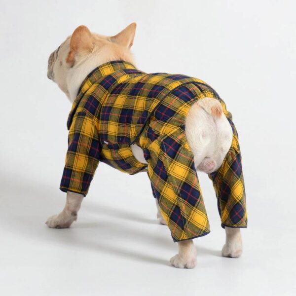 Frenchie World Shop French Bulldog Plaid Pajama Outfit