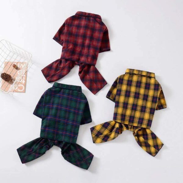 Frenchie World Shop French Bulldog Plaid Pajama Outfit