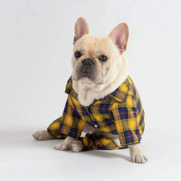 Frenchie World Shop Yellow / L French Bulldog Plaid Pajama Outfit