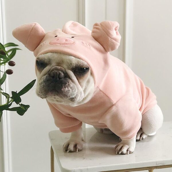 Frenchie World Shop French Bulldog Plush Pig Hoodie