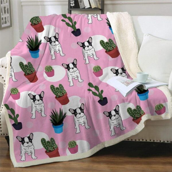 Frenchie World Shop 1 / 130cmx150cm French Bulldog Sherpa Blanket