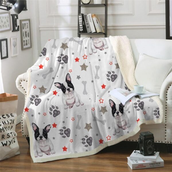 Frenchie World Shop 2 / 150cmx200cm French Bulldog Sherpa Blanket