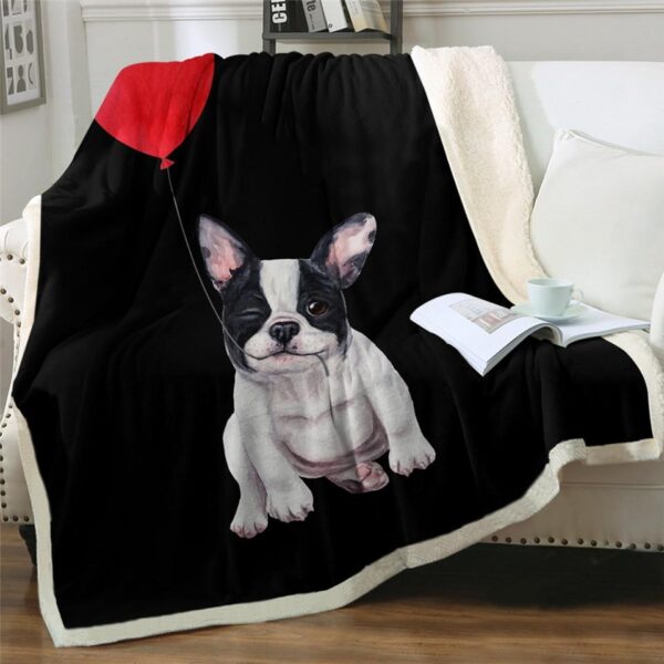 Frenchie World Shop 3 / 130cmx150cm French Bulldog Sherpa Blanket