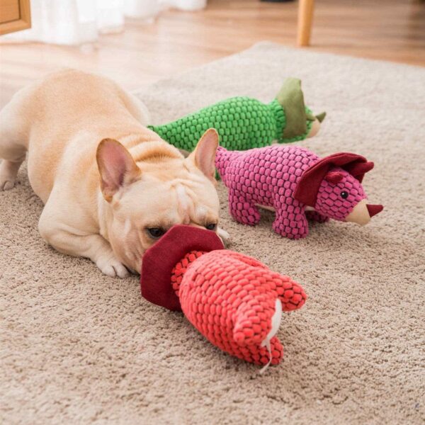 Frenchie World Shop French Bulldog Squeaky Dinosaur Toys