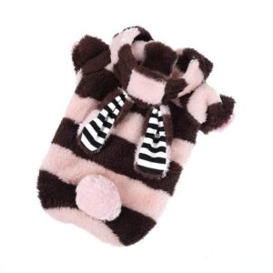 Frenchie World Shop Coffee / L French Bulldog Striped Bunny Hoodie