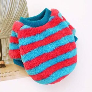 Frenchie World Shop Red / XXS French Bulldog Super Soft Fluffy Striped Sweater