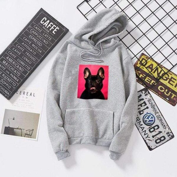 Frenchie World Shop Gray / S French Bulldog Sweatshirt Women Hoodie