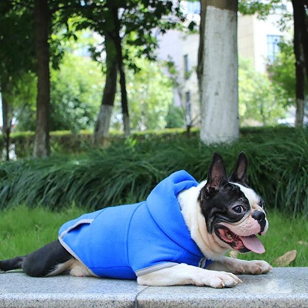 Frenchie World Shop Blue / L French Bulldog Winter Fleece Hooded Coat