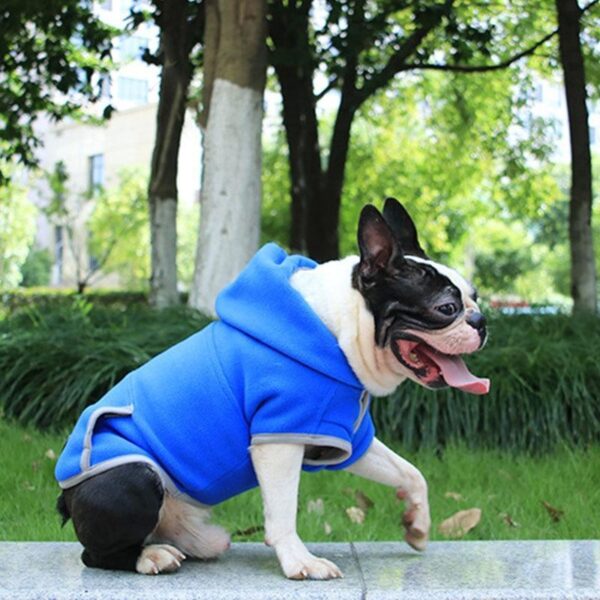 Frenchie World Shop Blue / S French Bulldog Winter Fleece Hooded Coat