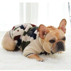 Frenchie World Shop French Bulldog Woolen Multicolored Fuzzy Sweater