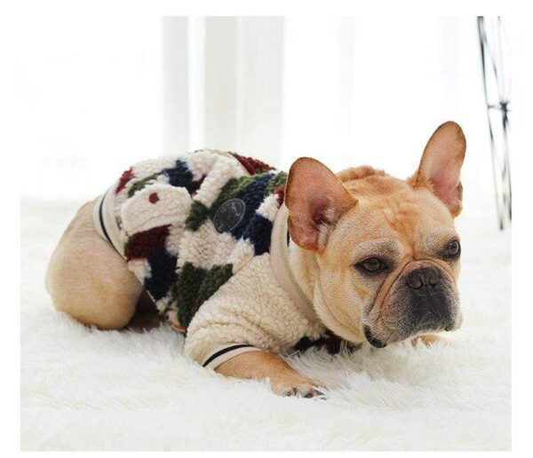 Frenchie World Shop French Bulldog Woolen Multicolored Fuzzy Sweater