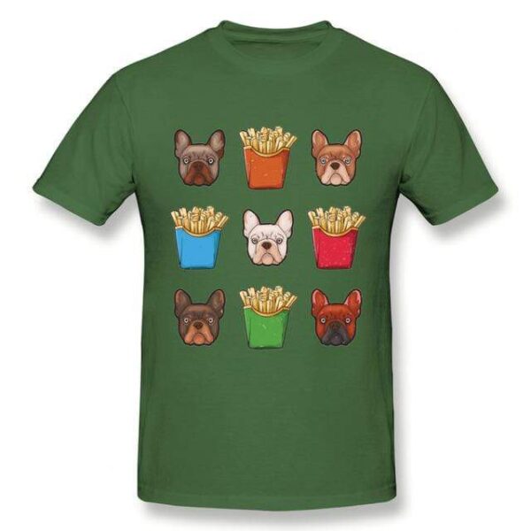 Frenchie World Shop Army green / S French Fries French Bulldog T-shirt