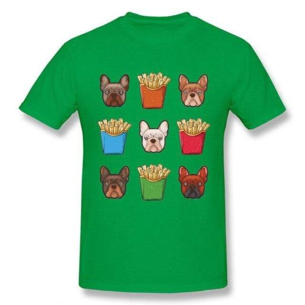 Frenchie World Shop GREEN / S French Fries French Bulldog T-shirt
