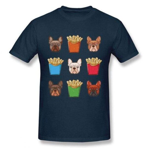 Frenchie World Shop Navy Blue / S French Fries French Bulldog T-shirt