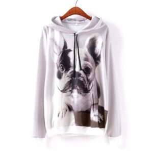 Frenchie World Shop Human clothing G658 Dog / S / China "French Moustache" Spring hoodie