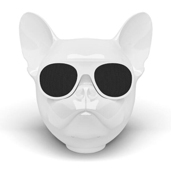 Frenchie World Shop White Frenchie Bluetooth Speaker