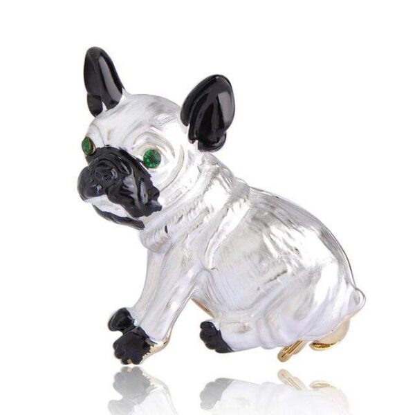 Frenchie World Shop Human accessories white Frenchie Brooch