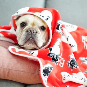 Frenchie World Shop Red / M Frenchie Fleece Dog Blanket