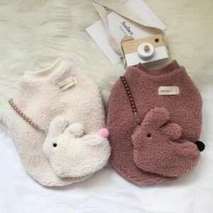 Frenchie World Shop Frenchie Fuzzy Sweater With a Bunny Bag