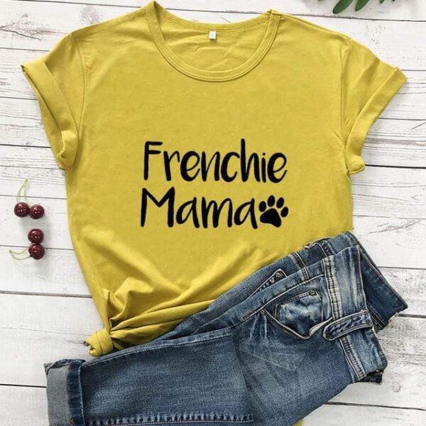 Frenchie World Shop mustard-black text / M / China Frenchie Mama Women's T-Shirt