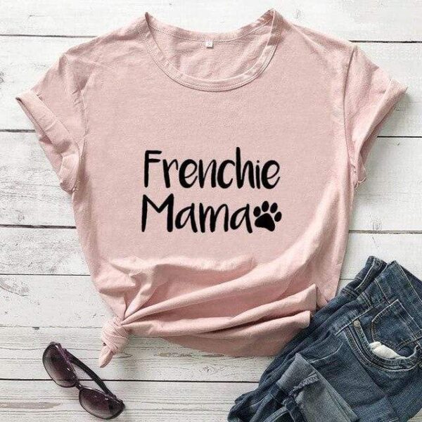 Frenchie World Shop peach-black text / M / China Frenchie Mama Women's T-Shirt