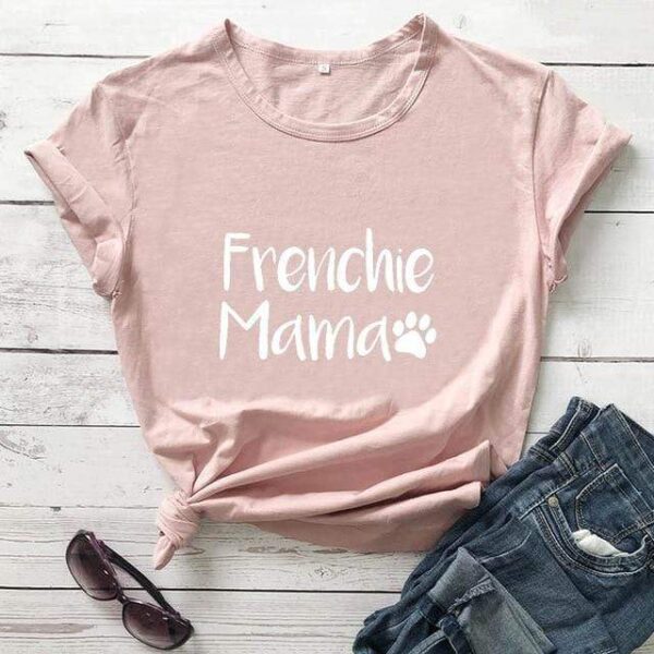 Frenchie World Shop peach-white text / XL / China Frenchie Mama Women's T-Shirt