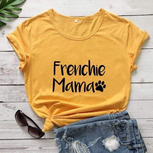 Frenchie World Shop yellow-black text / XXXL / China Frenchie Mama Women's T-Shirt