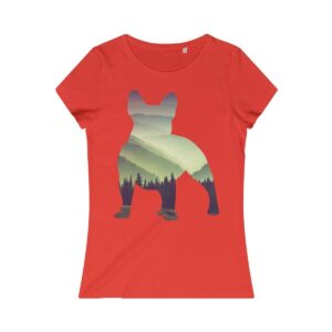 Printify T-Shirt Red / S Frenchie Mountain Women's Organic Tee