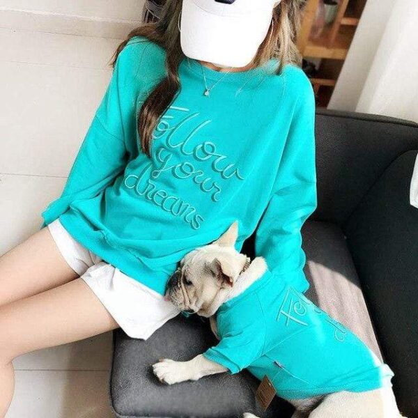 Frenchie World Shop Turquoise / Mom One Size / CHINA Frenchie & Owner Matching Sweatshirts