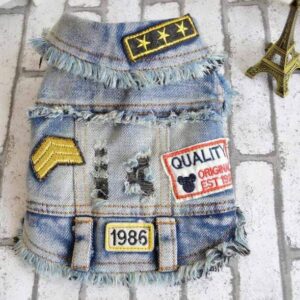 Frenchie World Shop Dog Clothing blue 1986 denim / L Frenchie World® "1986" Denim Jacket