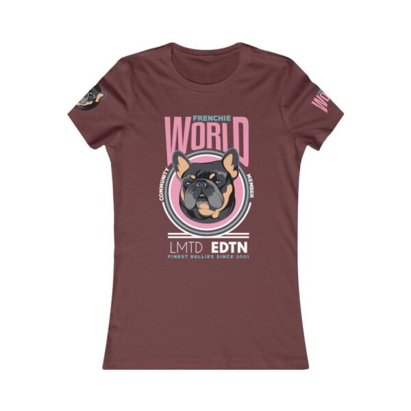 Printify T-Shirt Maroon / L Frenchie World Community Member Women's Tee